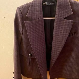 Cropped Zara plaid jacket oversized.